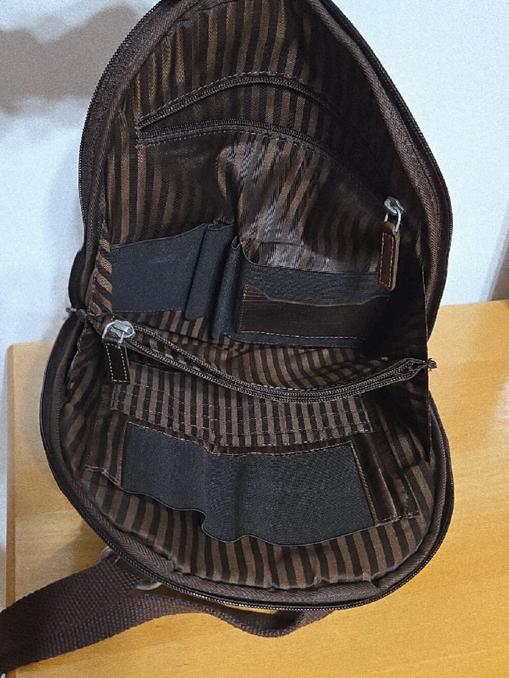 Jack Georges Sleek Dark Brown Leather Convertible Crossbody/Backpack  Bag